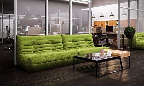 Зеленый диван ДеФранс для офиса