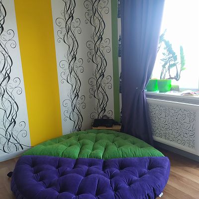 Напольное кресло без ножек в стиле бохо. Отзыв о нестандартном решении с фото. 5 звезд.