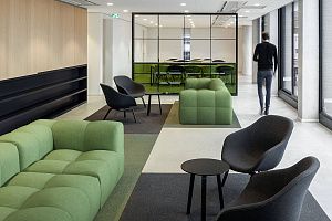 Офисный диван Квадро зеленого цвета