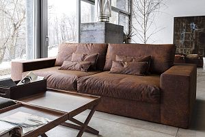 Компактный диван Элизиум из экокожи в гостиной, бескаркасный диван Гливер на заказ