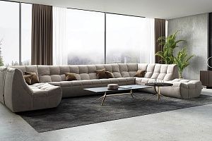 Белый бескаркасный модульный диван ДеИтали для гостиной 