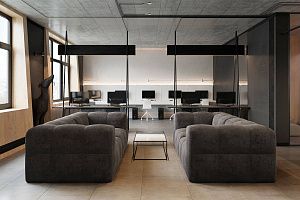 Офисный диван Квадро серого цвета