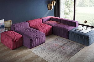 Стильный бескаркасный диван Фри с пуфом 