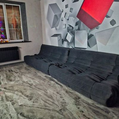 Мягкий бескаркасный диван для ежедневного отдыха. Отзыв с фото и рейтингом 5 звезд.