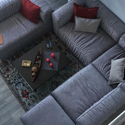 Пуф к дивану в качестве дополнительного сидения. Отзыв с фото и оценкой 5/5.