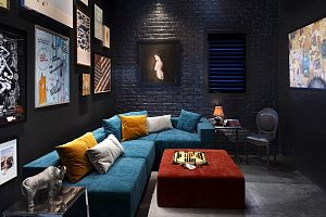 Диван Драм зеленого цвета в кальянной