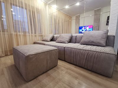 Модульный бескаркасный диван на заказ. Отзыв о индивидуальном заказе с фото. 5/5.