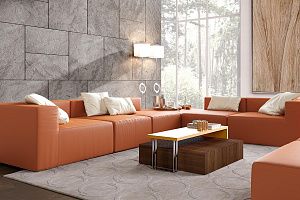 Яркий бескаркасный модульный диван Драм от Gliver 