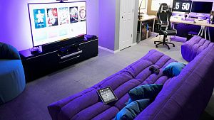 Большой диван ДеФранс для домашнего кинотеатра, бескаркасный диван на заказ по вашим размерам 