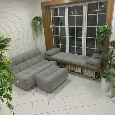 Диван с пуфом для ног в комплекте: отзыв о настоящем комфорте с фото. 5 звезд