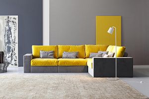 Двухцветный яркий диван Элизиум на заказ, бескаркасная мебель Гливер для гостиной