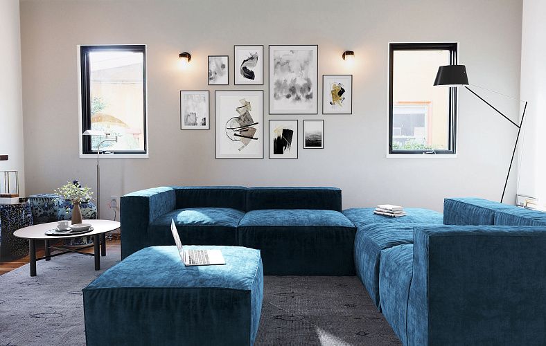 Бескаркасный диван Фри легко собрать и передвинуть