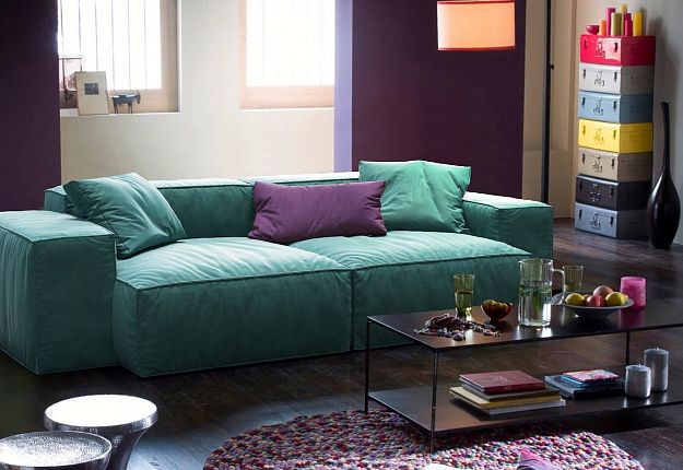 Бескаркасный диван Фри Лаунж зеленого цвета со спальным местом от Gliver 